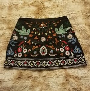 embroidered mini skirt